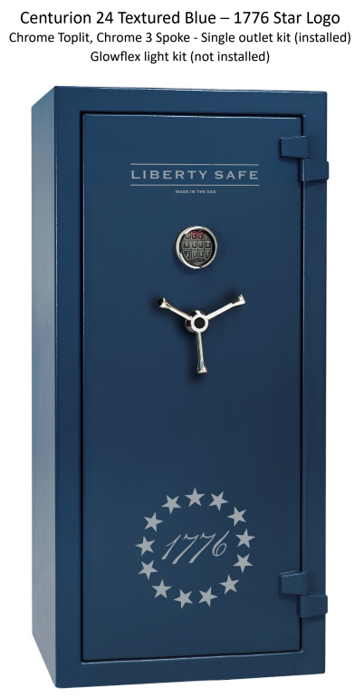 Liberty Gun Safe Centurion 24 Textured Blue - 1776 Star Logo